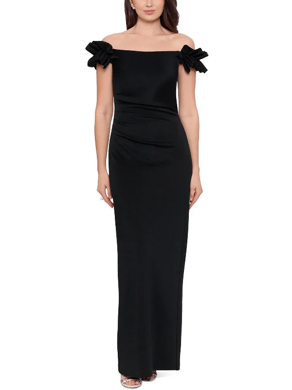 Womens Ruffled Long Evening Dress Tunics Vintage classic