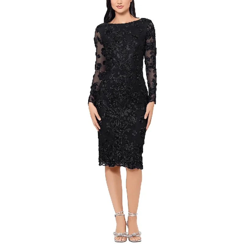 Aqua Womens Floral Embroidered Cocktail And Party Dress Tunics Chinos classic