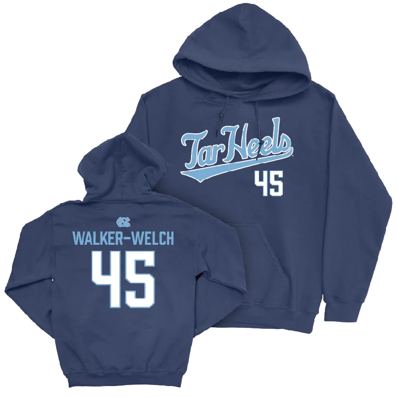 UNC Women's Lacrosse Navy Script Hoodie  - Brooklyn Walker-Welch Hoodie with Hood Adjustable Protection
