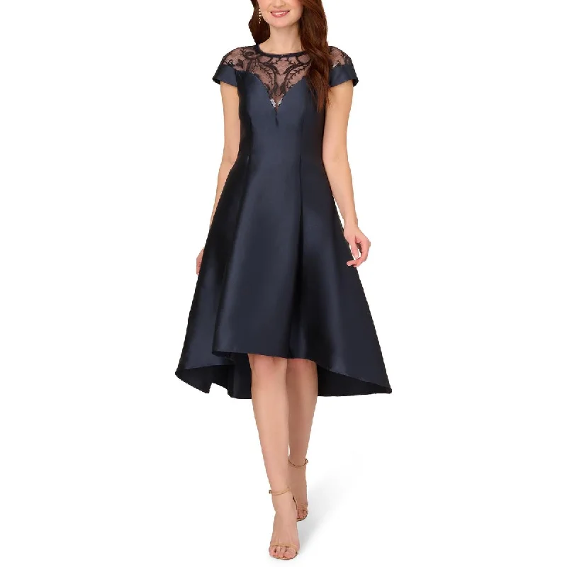 Adrianna Papell Womens Mikado Hi-Low Fit & Flare Cocktail And Party Dress Tunics Lace romantic Adrianna Papell Womens Mikado Hi-Low Fit & Flare Cocktail And Party Dress Tunics Lace romantic