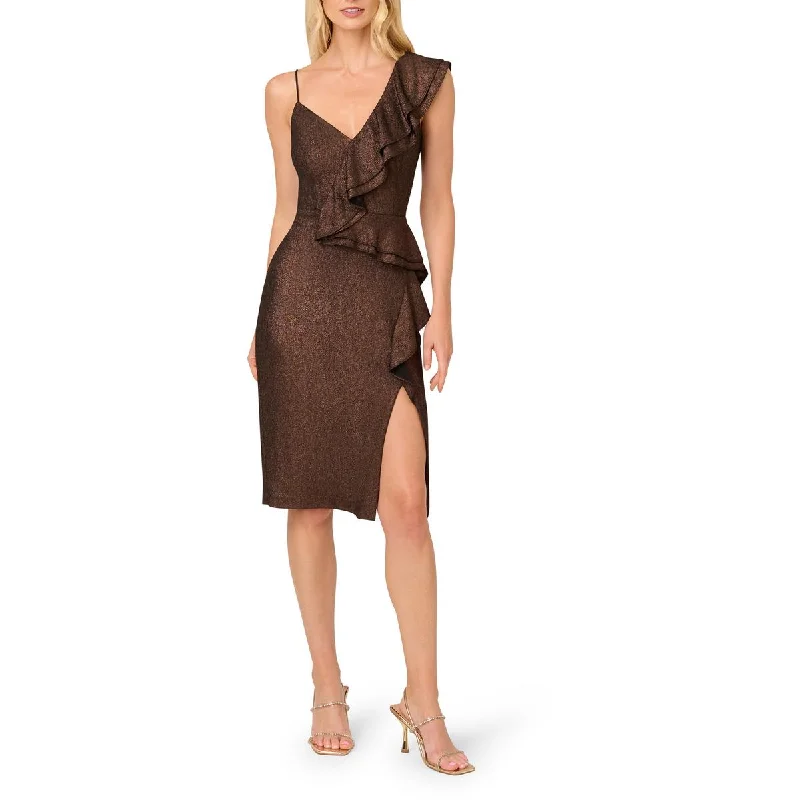 Adrianna Papell Womens Foiled Knit Cocktail And Party Dress empire Waist empire