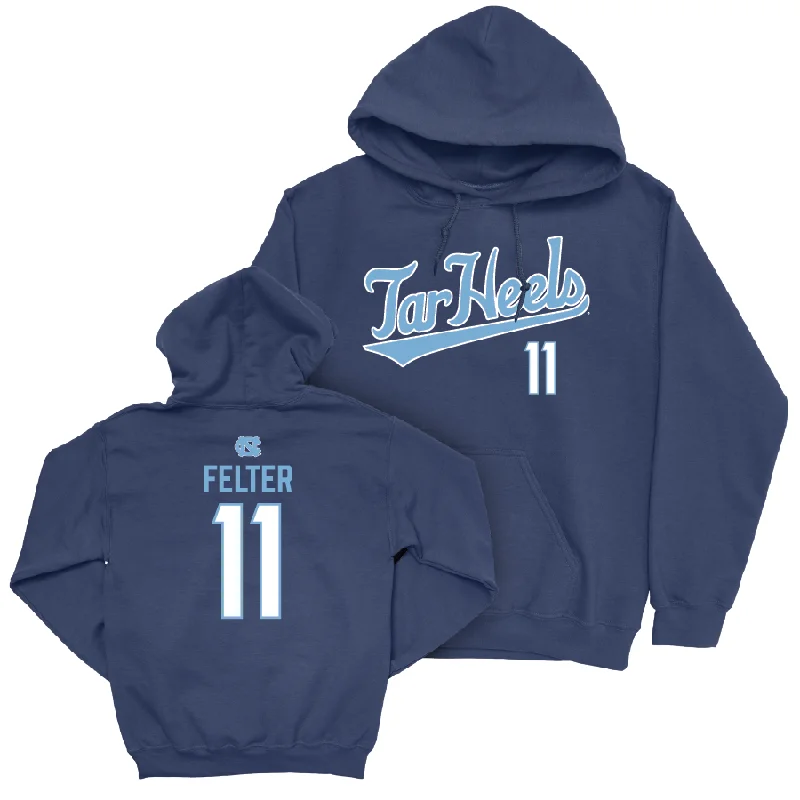 UNC Women's Lacrosse Navy Script Hoodie - Darcy Felter Hoodie with Slim Fit Tailored Modern UNC Women's Lacrosse Navy Script Hoodie - Darcy Felter Hoodie with Slim Fit Tailored Modern