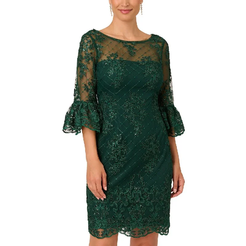 Adrianna Papell Womens Sequined Above Knee Cocktail And Party Dress Tunics Spring floral Adrianna Papell Womens Sequined Above Knee Cocktail And Party Dress Tunics Spring floral