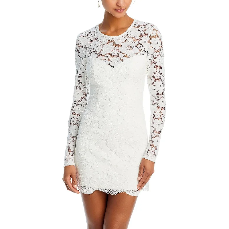 Bardot Womens Breelan Floral Print Lace Cocktail And Party Dress Cowl Neckline Elegant