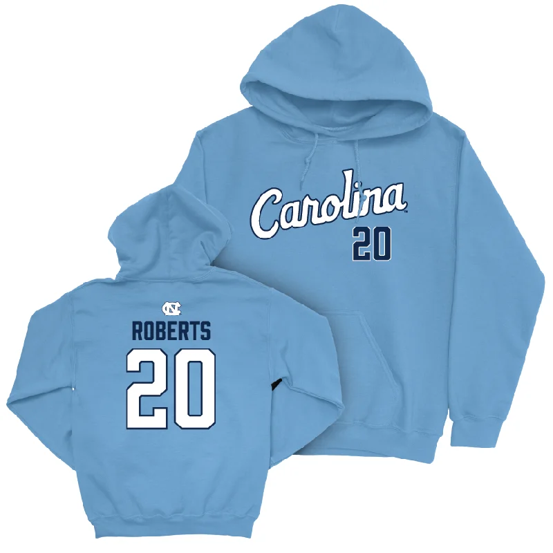 UNC Women's Lacrosse Carolina Blue Script Hoodie - Avery Roberts Hoodie with Hem Drawcord Adjustable Customizable UNC Women's Lacrosse Carolina Blue Script Hoodie - Avery Roberts Hoodie with Hem Drawcord Adjustable Customizable