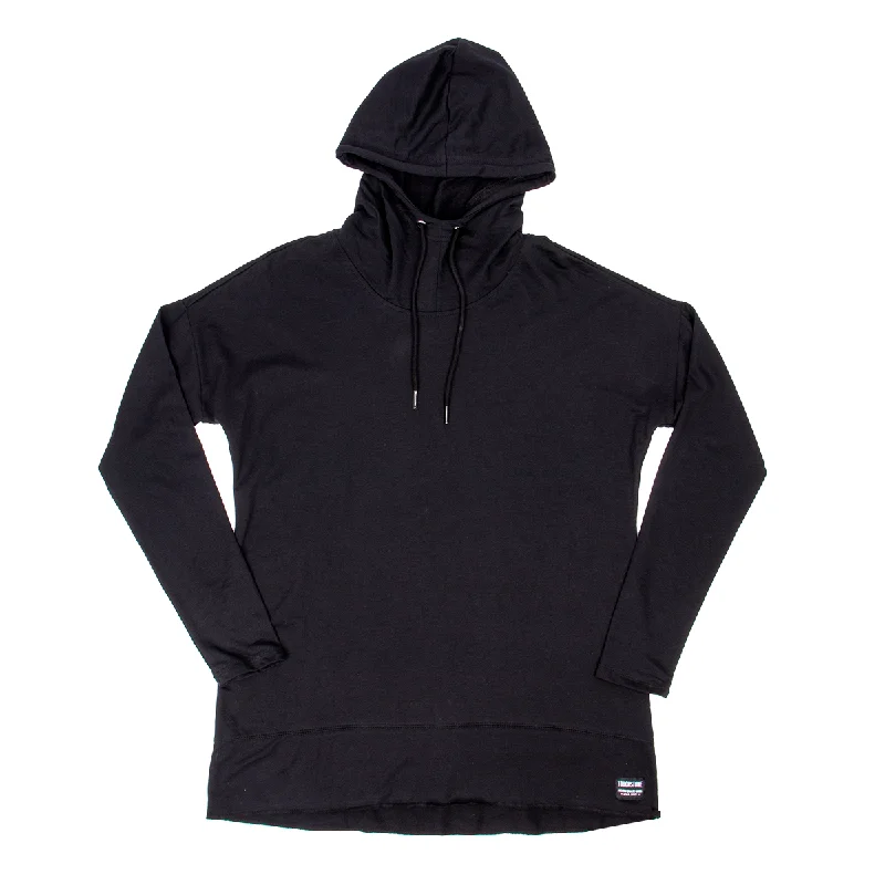 Ladies Featherweight French Terry Hoodie Hoodie with Ribbed Neckline Snug Warm