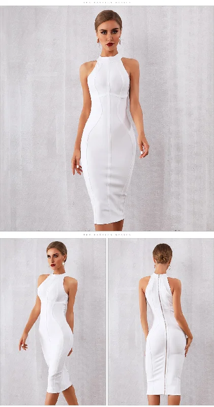 New Summer White Women Bodycon Bandage Dress Elegant Tank Sexy Sleeveless Club Celebrity Evening Runway Party Dresses Tunics Winter warm New Summer White Women Bodycon Bandage Dress Elegant Tank Sexy Sleeveless Club Celebrity Evening Runway Party Dresses Tunics Winter warm