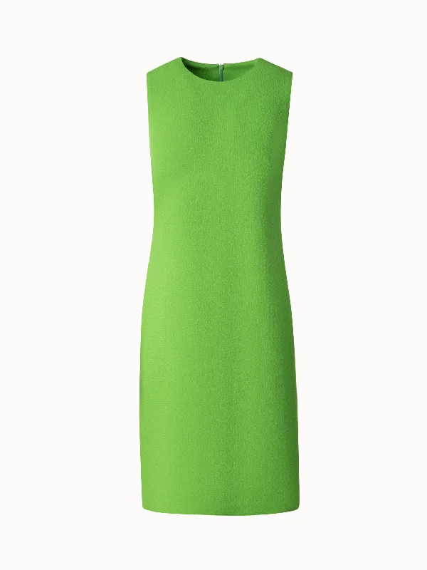 Sheath Dress in Wool Double-Face Crew Neckline Sporty