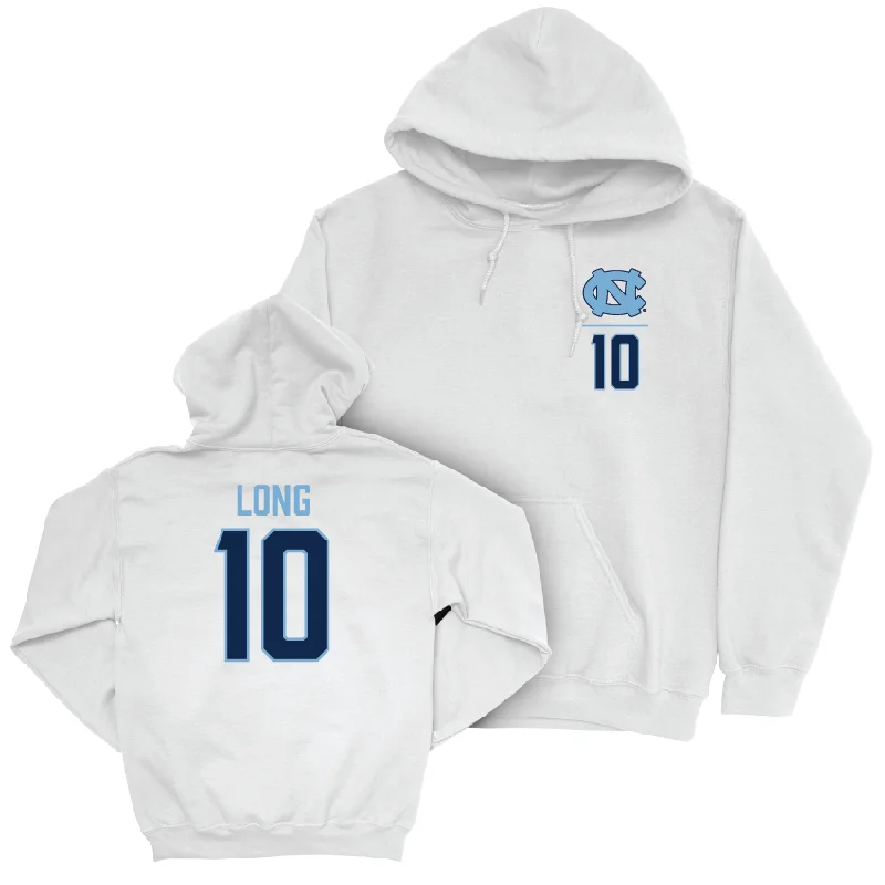 UNC Women's Lacrosse White Logo Hoodie - Alyssa Long Hoodie with Puffed Sleeves Voluminous Trendy UNC Women's Lacrosse White Logo Hoodie - Alyssa Long Hoodie with Puffed Sleeves Voluminous Trendy