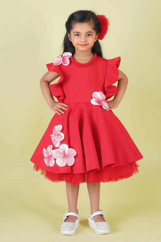 Pre-Order:  Neo Big Flower Knee Length Dress Tunics New arrival