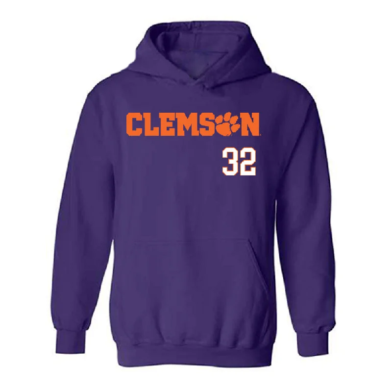 Clemson - NCAA Women's Basketball : Raven Thompson - Classic Shersey Hooded Sweatshirt Hoodie with Button Placket Classic Preppy Clemson - NCAA Women's Basketball : Raven Thompson - Classic Shersey Hooded Sweatshirt Hoodie with Button Placket Classic Preppy