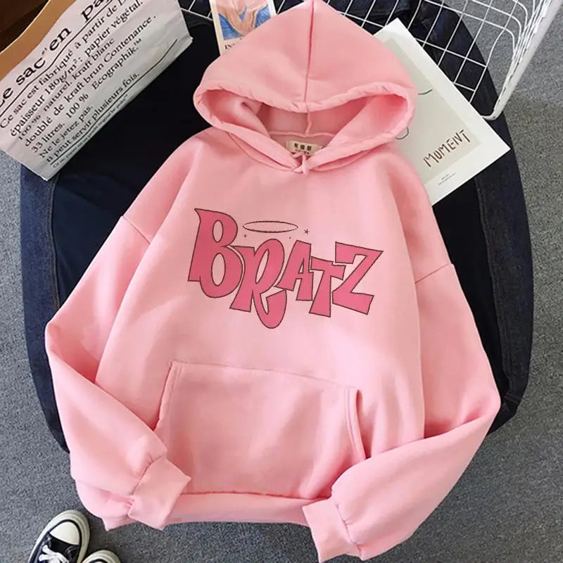 Bratz Letter Printed Plus Size Hooded Sweatshirt Men Women Hoodie Hip Hop Long Sleeve Streetwear Unisex Comfortable Clothes Tops Hoodie with Ribbed Cuffs Snug Fit Comfort Bratz Letter Printed Plus Size Hooded Sweatshirt Men Women Hoodie Hip Hop Long Sleeve Streetwear Unisex Comfortable Clothes Tops Hoodie with Ribbed Cuffs Snug Fit Comfort