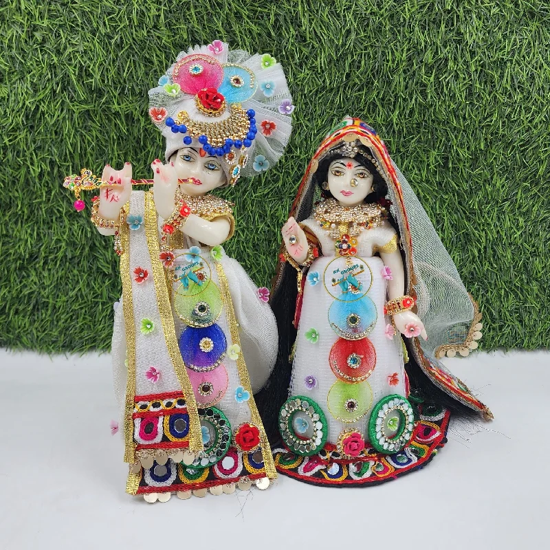 Multi heavy dress for Radha Krishna ji special for holi and navratra Cowl Neckline Elegant Multi heavy dress for Radha Krishna ji special for holi and navratra Cowl Neckline Elegant