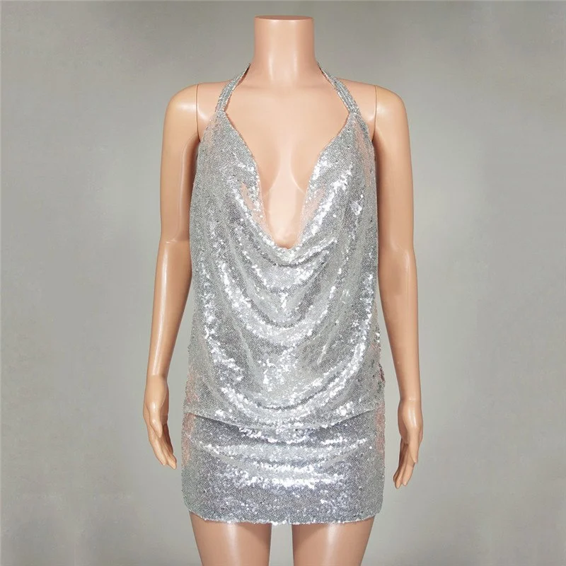 Glitter Sequin Ladies Sexy Deep V Neck Party Dress Club Wear Spaghetti Strap Womens Backless Mini Dress Off Shoulder Robes Femme Tunics Plaid country Glitter Sequin Ladies Sexy Deep V Neck Party Dress Club Wear Spaghetti Strap Womens Backless Mini Dress Off Shoulder Robes Femme Tunics Plaid country