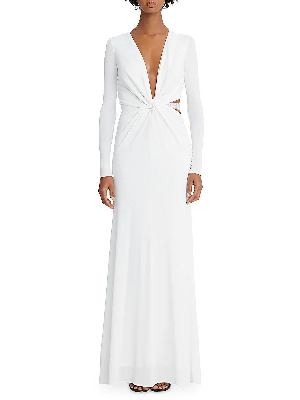Womens Plunging Cut Out Evening Dress Tunics Custom made