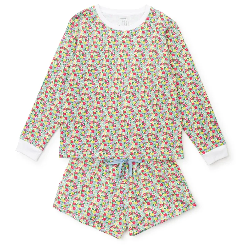 Janann Women's Sweatshirt Short Set - Arboretum Floral Hoodie with Thumb Holes Functional Cozy Janann Women's Sweatshirt Short Set - Arboretum Floral Hoodie with Thumb Holes Functional Cozy