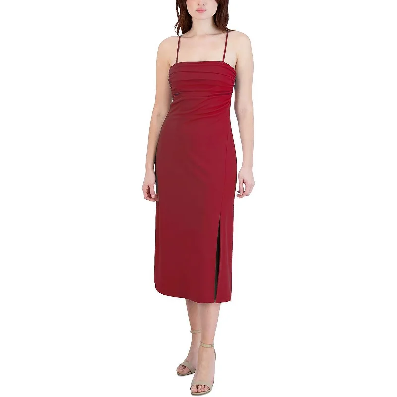 BCBGeneration Womens Open Back Midi Cocktail and Party Dress Tunics Polka dots