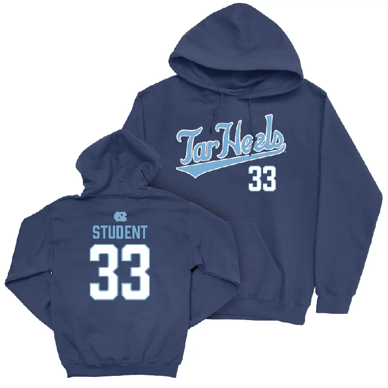 UNC Women's Lacrosse Navy Script Hoodie - Sophie Student Hoodie with Monochrome Minimalist Simple UNC Women's Lacrosse Navy Script Hoodie - Sophie Student Hoodie with Monochrome Minimalist Simple