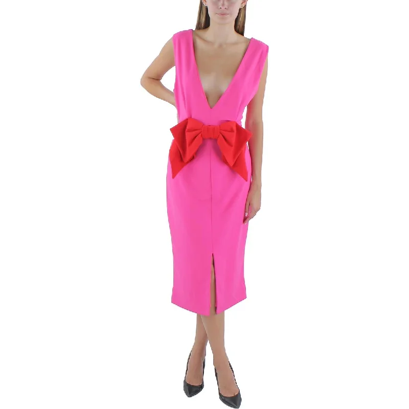 Alexia Admor Womens Penny Bow Crepe Cocktail And Party Dress empire Waist empire