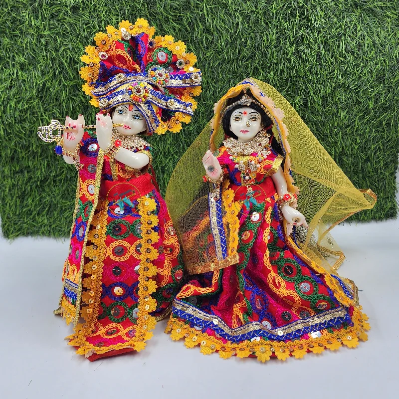 Red multi dress for Radha Krishna ji special for holi and navratra Turtleneck Warm Winter Red multi dress for Radha Krishna ji special for holi and navratra Turtleneck Warm Winter