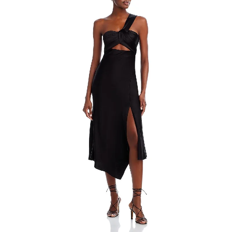Alice and Olivia Womens Handkerchief Hem Cocktail And Party Dress Crew Neckline Casual Alice and Olivia Womens Handkerchief Hem Cocktail And Party Dress Crew Neckline Casual