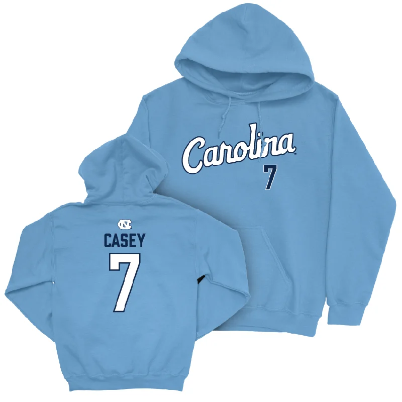 UNC Women's Lacrosse Carolina Blue Script Hoodie - Reilly Casey Hoodie with Thumb Holes Functional Cozy UNC Women's Lacrosse Carolina Blue Script Hoodie - Reilly Casey Hoodie with Thumb Holes Functional Cozy