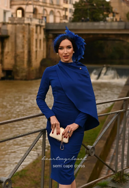 Semi Cape dress - Meghan duchess dress Tunics Ceremony elegant