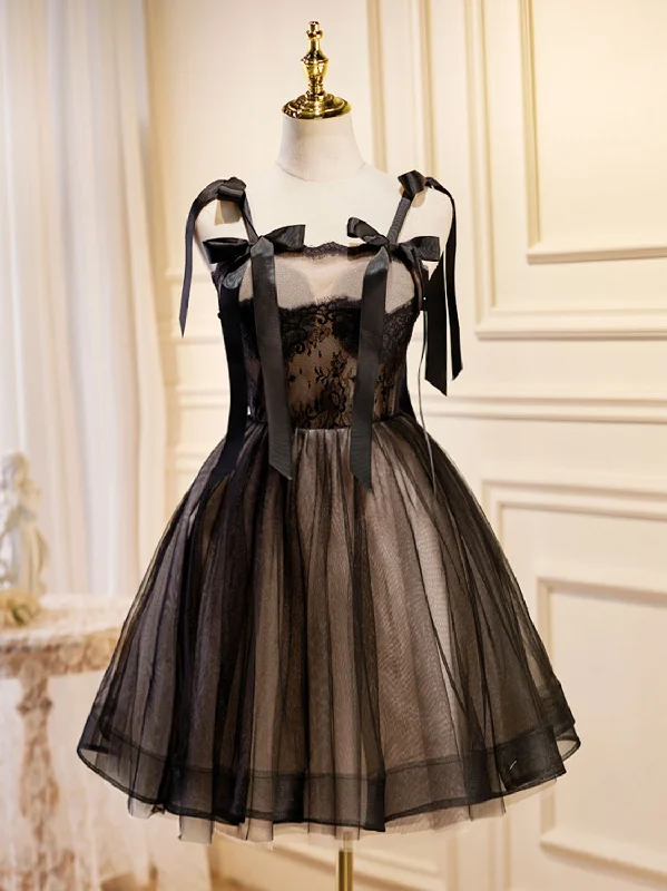 Short Black Lace Top Homecoming Dress Party Dress Lace Sexy Club