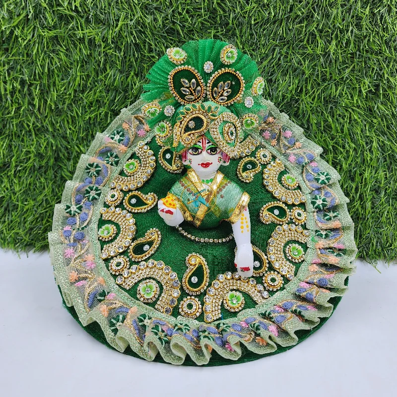 Dark Green Heavy dress for laddu gopal ji Tunics Brand named
