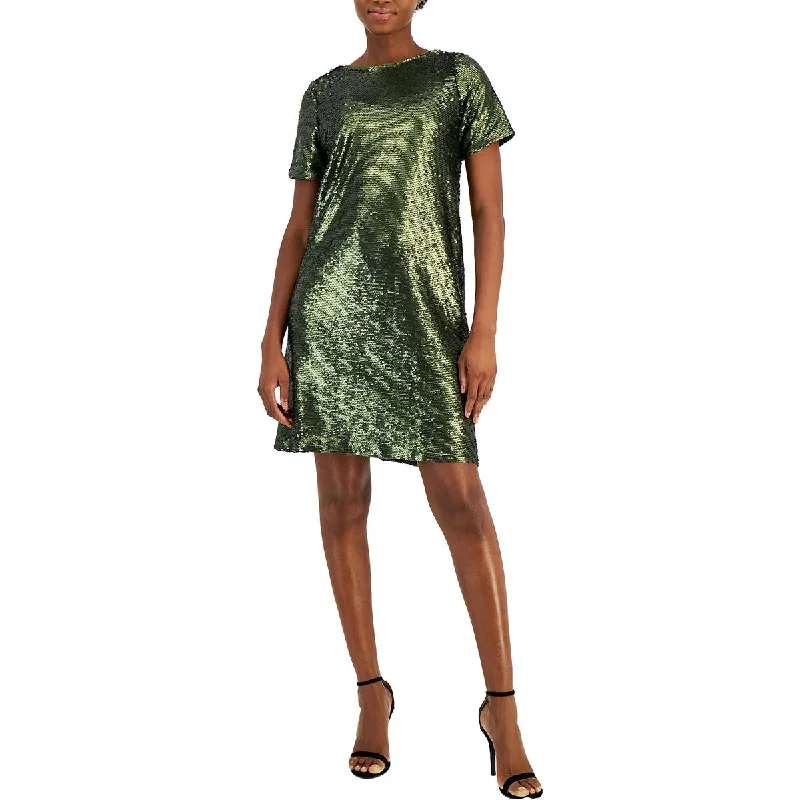 Anne Klein Womens Sequined  Cocktail And Party Dress Tunics stripes playful