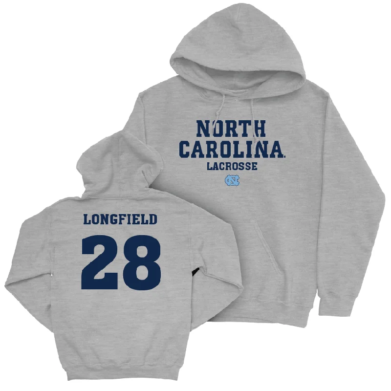 UNC Women's Lacrosse Sport Grey Staple Hoodie - Molly Longfield Hoodie with Drawcord Adjustable Secure UNC Women's Lacrosse Sport Grey Staple Hoodie - Molly Longfield Hoodie with Drawcord Adjustable Secure