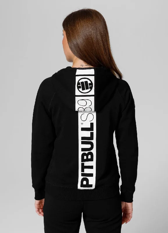 Women's zip-up hoodie Fuchsia - Black Hoodie with Front Slit Layering Stylish