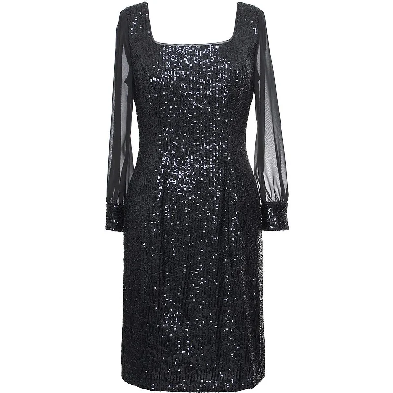 Alex Evenings Womens Plus Round Neck Long Sleeves Cocktail And Party Dress Bodycon Fitted Nightout Alex Evenings Womens Plus Round Neck Long Sleeves Cocktail And Party Dress Bodycon Fitted Nightout