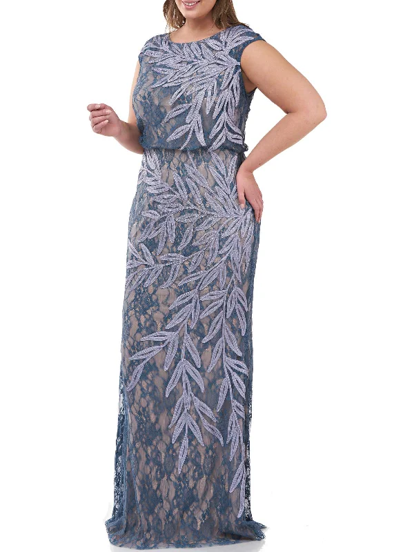 Plus Womens Lace Soutache Evening Dress Tunics Custom made