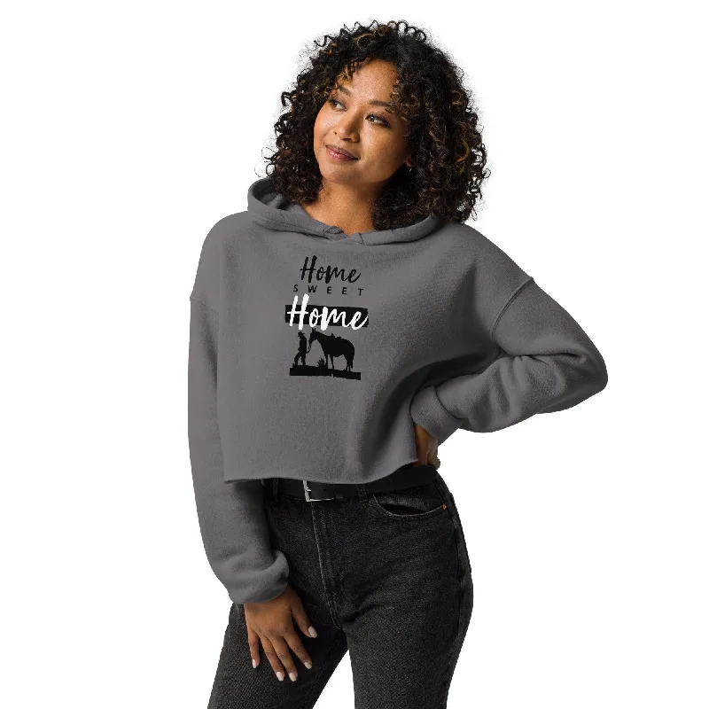 Home Sweet Home Crop Hoodie Hoodie with Slim Fit Tailored Modern