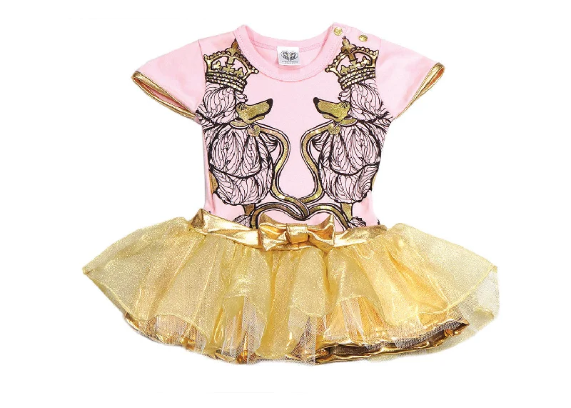 Karen Brost Baby Party Dress | Ballet Pink Poodle Tunics Polka dots