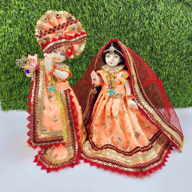 Beautiful Peach dress for Radha Krishna ji Tunics Floral girly
