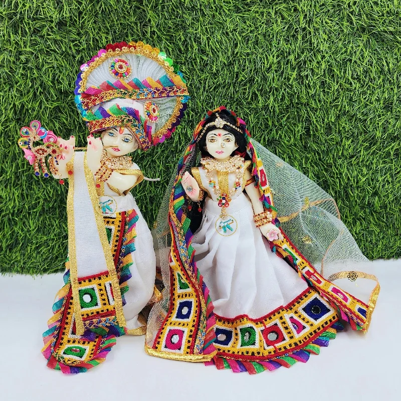 Beautiful white dress special for holi and navratra Crew Neckline Sporty