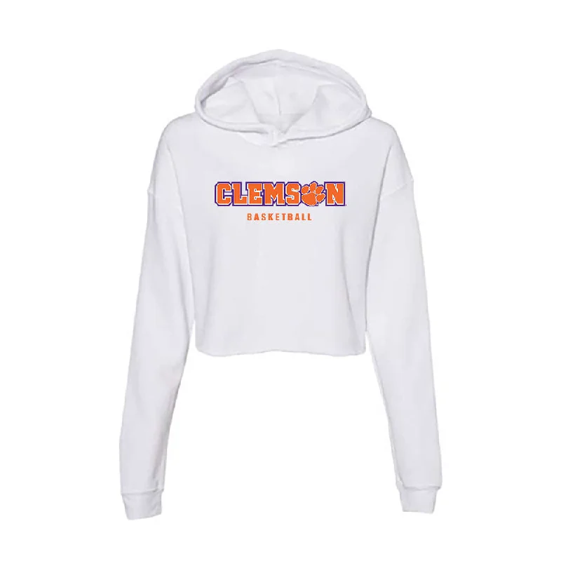 Clemson - NCAA Women's Basketball : Raven Thompson - Women's Crop Fleece Hoodie Hoodie with Hidden Zipper Minimalist Clean Clemson - NCAA Women's Basketball : Raven Thompson - Women's Crop Fleece Hoodie Hoodie with Hidden Zipper Minimalist Clean