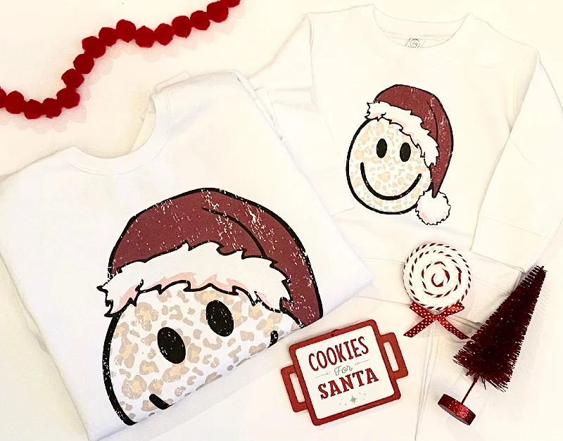 Happy Clause Mommy and Me Sweatshirts Hoodie with Hem Drawcord Adjustable Customizable