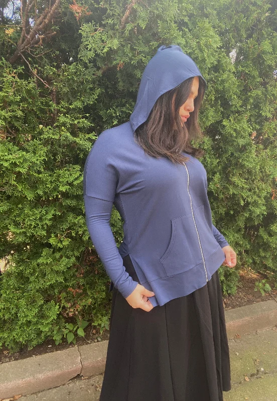 OVERSIZE ZIP UP HOODIE Hoodie with Hem Patch Decorative Personalized