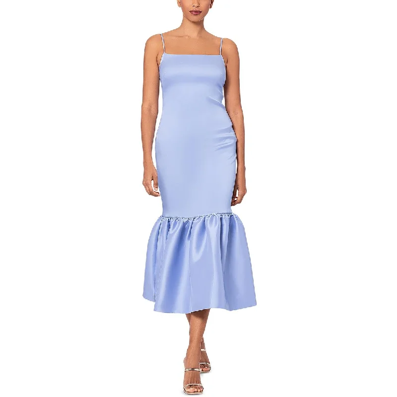 Aqua Womens Flounce Hem Midi Cocktail And Party Dress Tunics Trousers formal