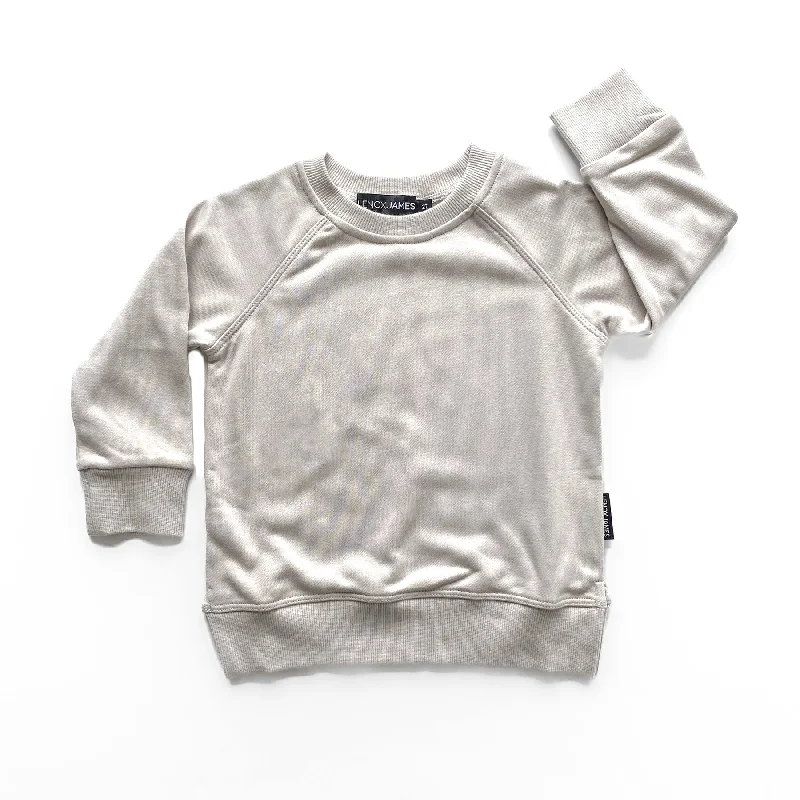 Crewneck Sweatshirt | Stone Hoodie with Slit Hem Functional Movement