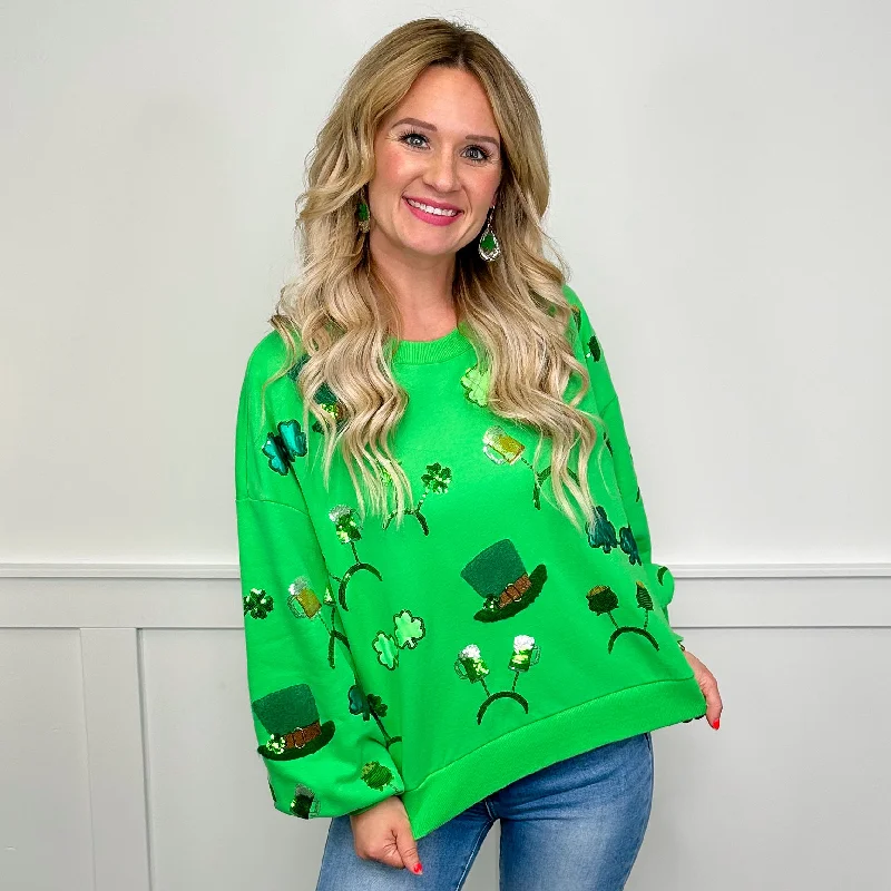QUEEN OF SPARKLES- Never Forget an Accessory Cotton Blend Long Sleeve Green Avery Mae Graphic Crewneck Sweatshirt Hoodie with Rolled Sleeves Casual Relaxed QUEEN OF SPARKLES- Never Forget an Accessory Cotton Blend Long Sleeve Green Avery Mae Graphic Crewneck Sweatshirt Hoodie with Rolled Sleeves Casual Relaxed