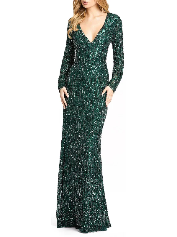 Womens Sequin Embellished Evening Dress Tunics Polka dots