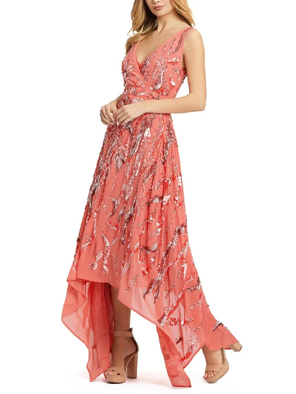 Womens Sequined Maxi Evening Dress Tunics Trendy modern