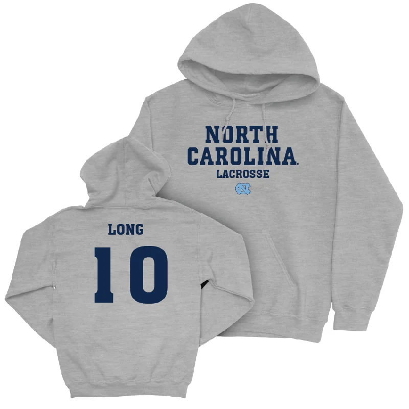 UNC Women's Lacrosse Sport Grey Staple Hoodie - Alyssa Long Hoodie with Raglan Sleeves Sporty Comfortable UNC Women's Lacrosse Sport Grey Staple Hoodie - Alyssa Long Hoodie with Raglan Sleeves Sporty Comfortable