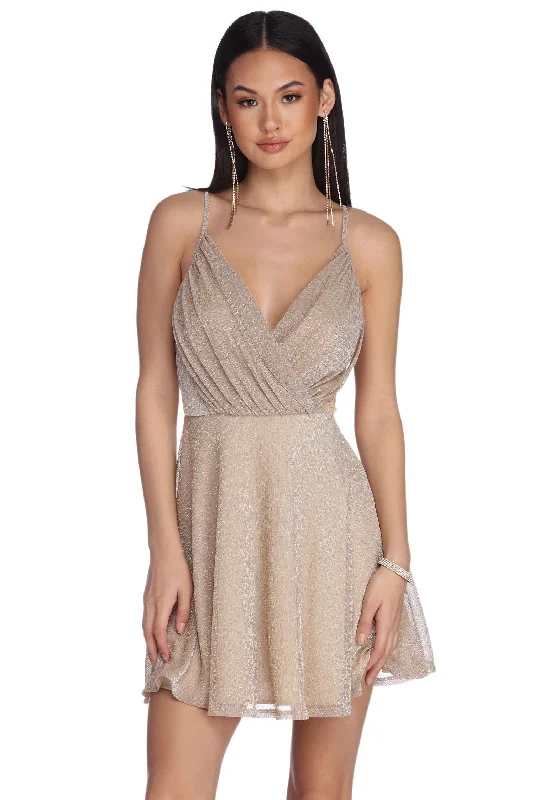 Zoey Formal Stylish Lurex Party Dress Tunics Practical easy-care