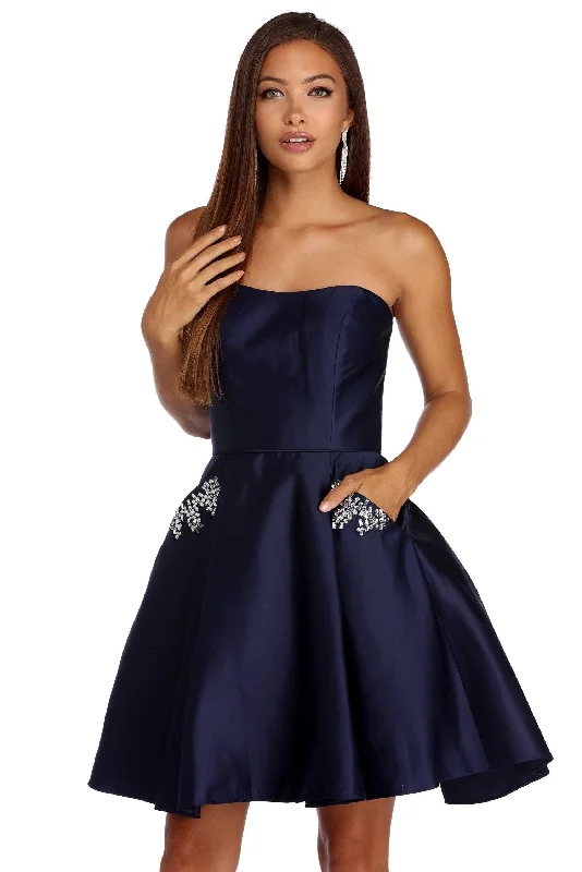 Noelle Formal Stylish Satin Party Dress Tunics Occasion special