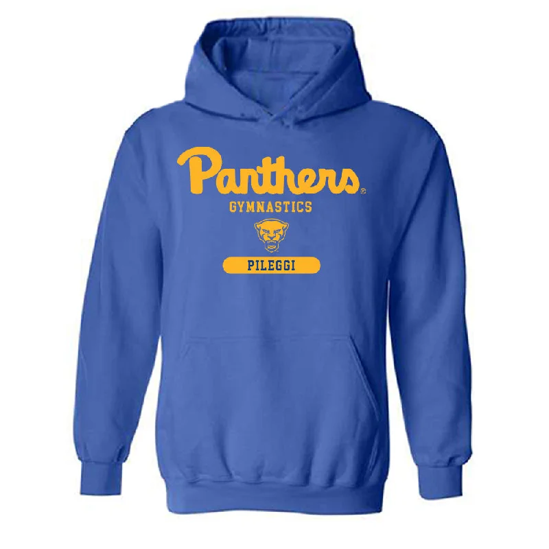 Pittsburgh - NCAA Women's Gymnastics : Lila Pileggi - Classic Shersey Hooded Sweatshirt Hoodie with Slit Hem Functional Movement Pittsburgh - NCAA Women's Gymnastics : Lila Pileggi - Classic Shersey Hooded Sweatshirt Hoodie with Slit Hem Functional Movement